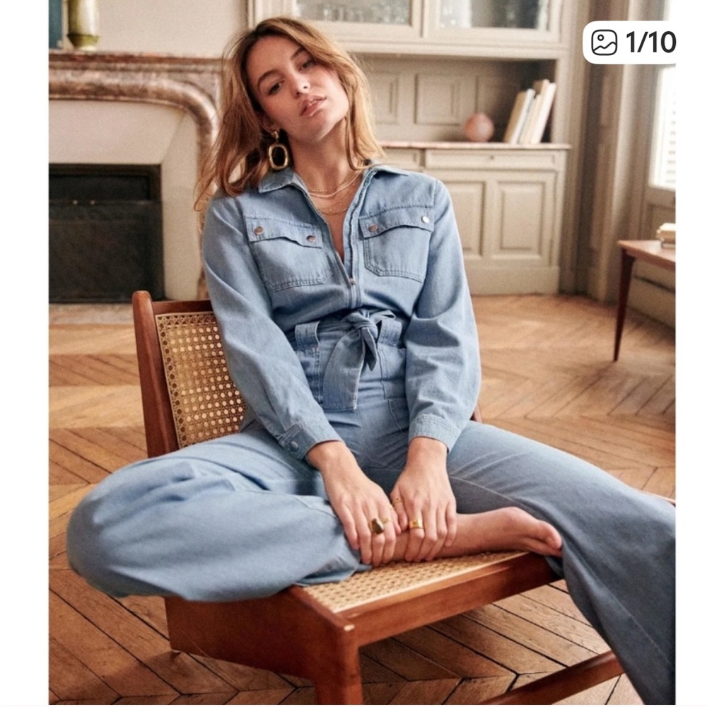 Sézane denim jumpsuit